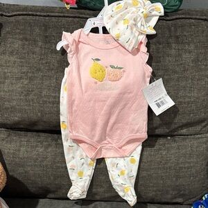 Pink Baby Outfit with Lemon Design